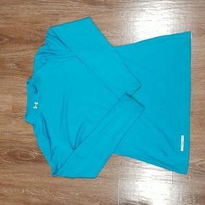 (2XL) Under Armour Fitted Coldgear Activewear Athletic Mock Neck Gym Athleisure